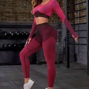 NWOT SHEIN Ombre 2-Piece Seamless Workout Set